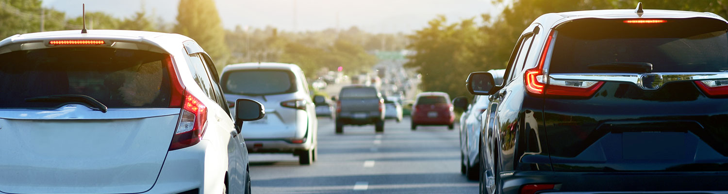 cars on a crowded road